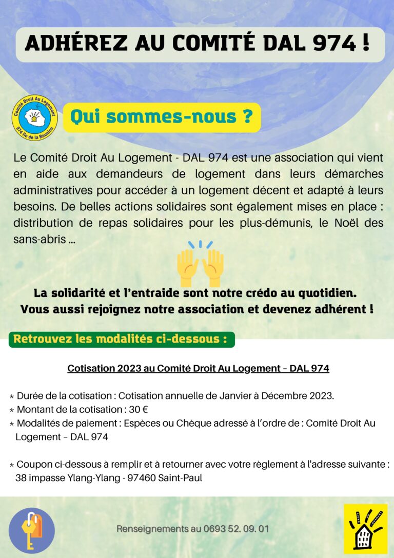 Devenir adhérent au Comité DAL 974